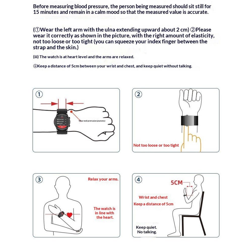 P700 Smart Watch Air Pump Blood Pressure Monitor ECG Heart Rate Body Temperature Fitness Tracker