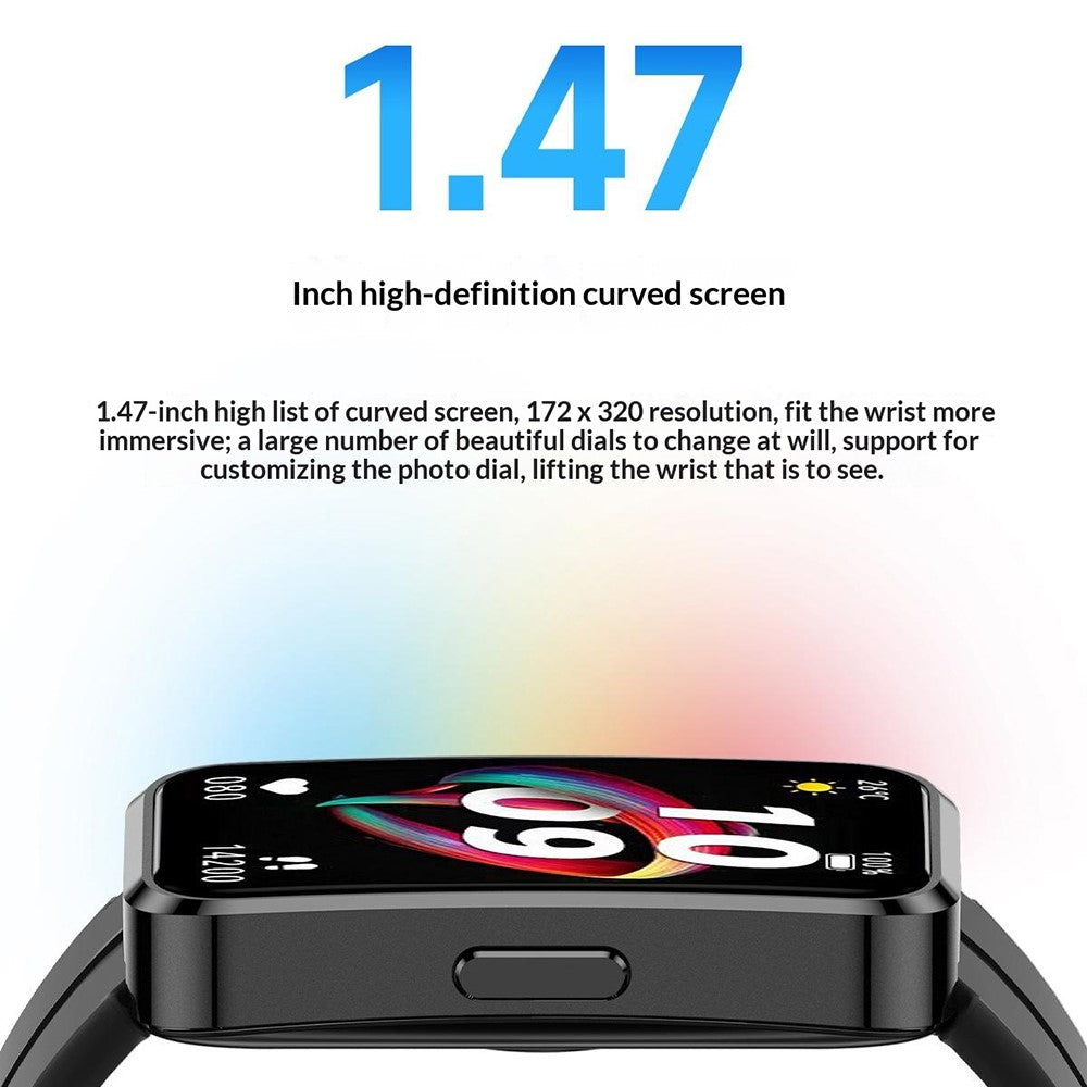 X10 Smart Bracelet Smart Watch Fitness Tracker 1.47 Inch HD Display IP68 Waterproof Heart Rate Blood Oxygen Sleep Monitor for Sports