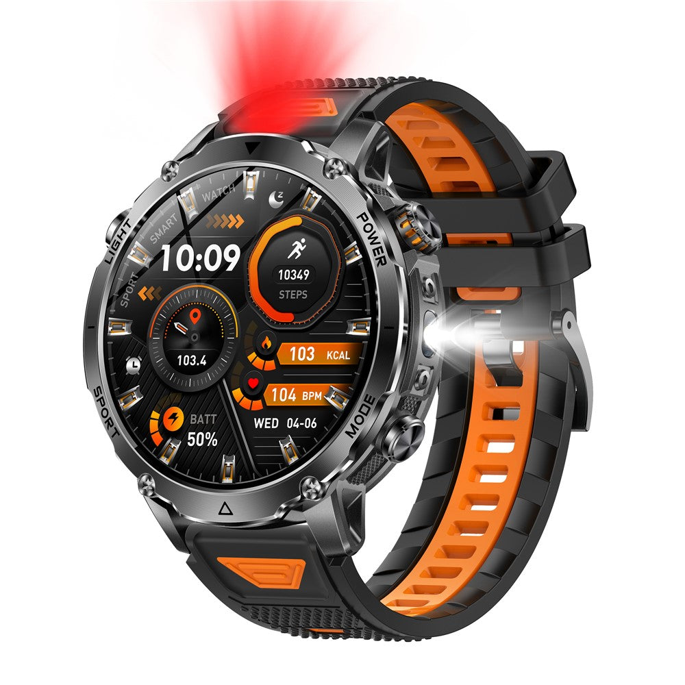 AK106 Dual-Color Silicone Strap Smart Watch Bluetooth-compatible Flashlight SOS Call Heart Rate Sleep Monitor for Sports