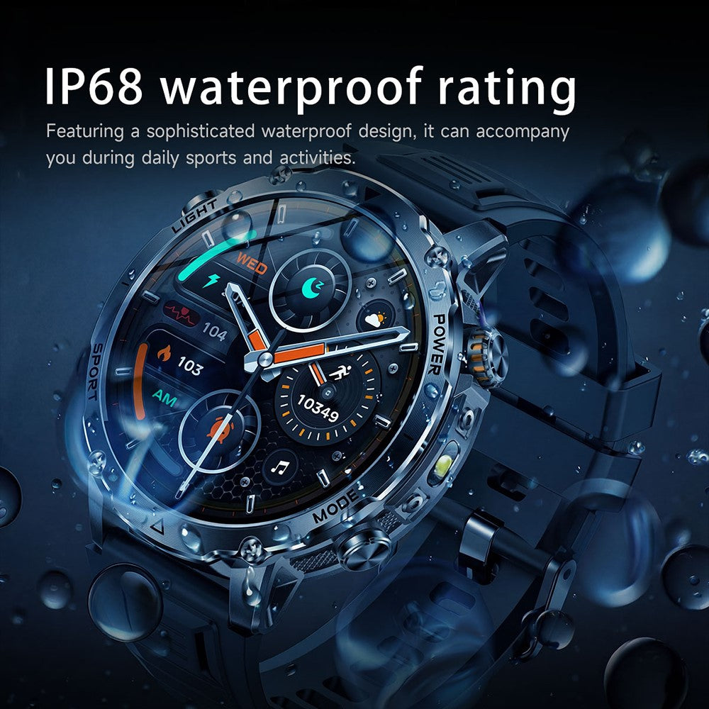 AK106 Dual-Color Silicone Strap Smart Watch Bluetooth-compatible Flashlight SOS Call Heart Rate Sleep Monitor for Sports