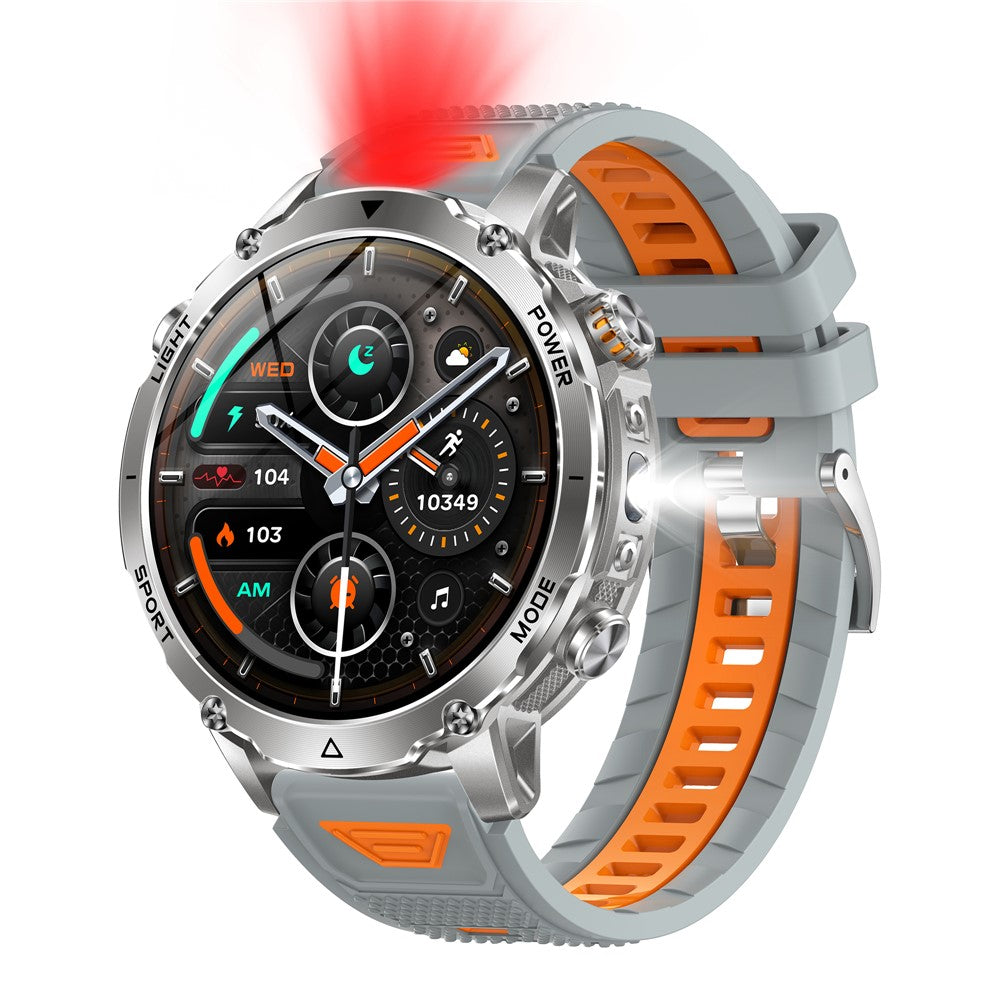 AK106 Dual-Color Silicone Strap Smart Watch Bluetooth-compatible Flashlight SOS Call Heart Rate Sleep Monitor for Sports