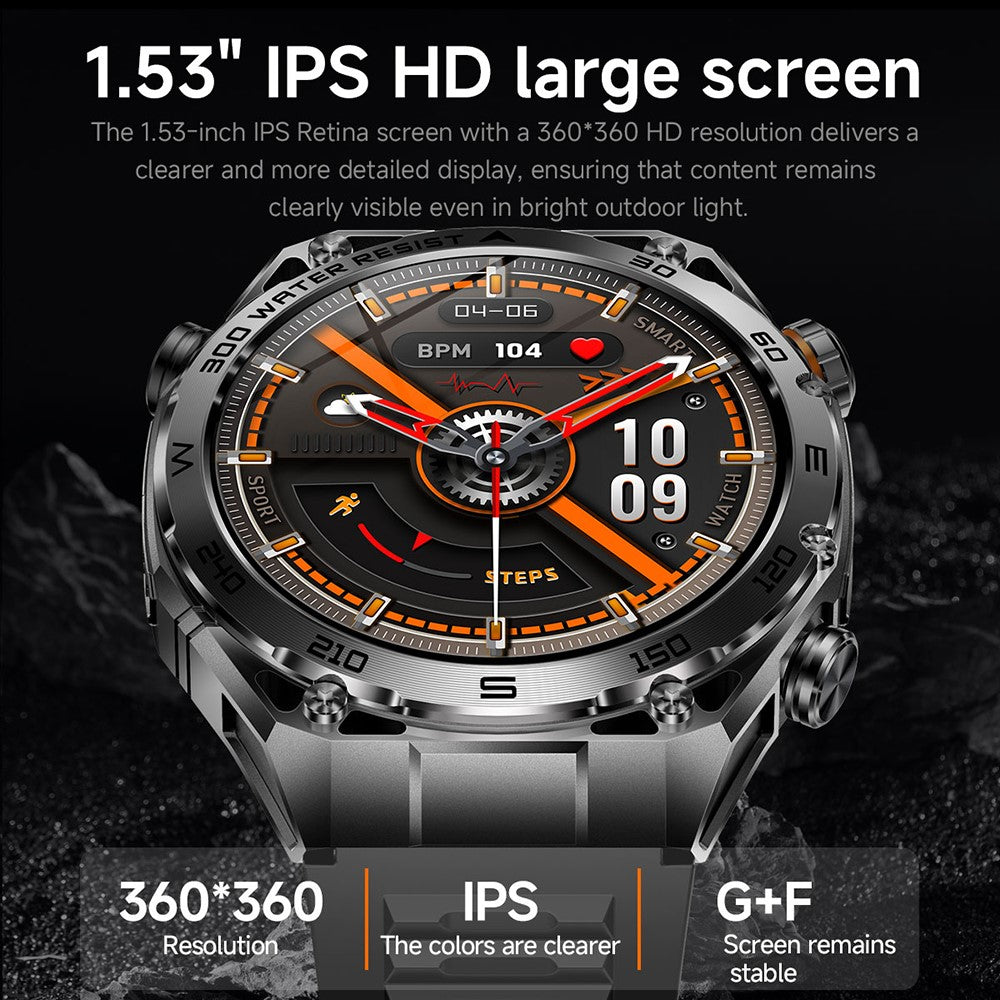 AK105 Silicone Strap Smart Watch Bluetooth-compatible Call Heart Rate Blood Pressure Sleep 1.53 Inch IP68 Sports Fitness Tracker