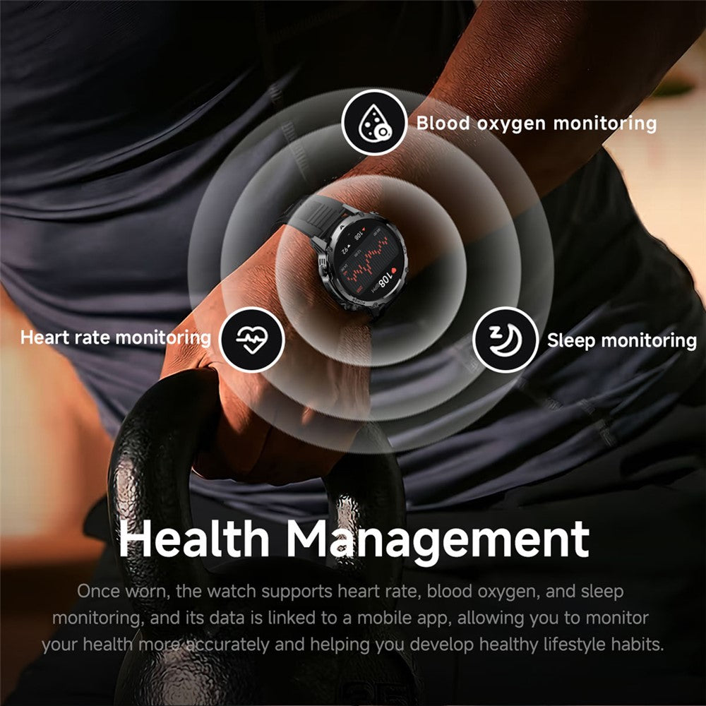 AK102 Camouflage Silicone Strap Smart Watch 1.7 Inch Screen Bluetooth-compatible GPS Positioning Call Health Monitor Large Battery Outdoor Sports Watch