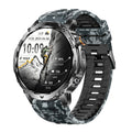 AK102 Camouflage Silicone Strap Smart Watch 1.7 Inch Screen Bluetooth-compatible GPS Positioning Call Health Monitor Large Battery Outdoor Sports Watch