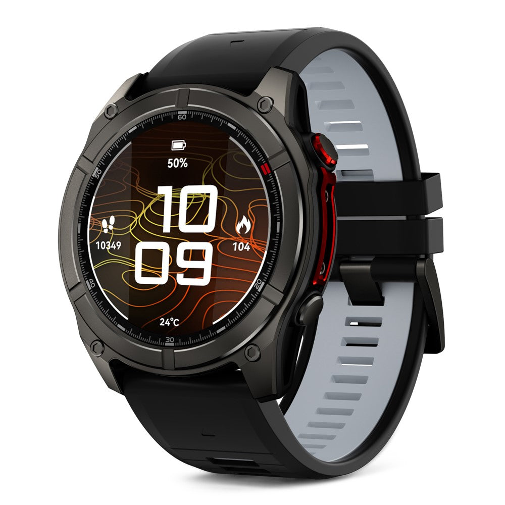 F8 Pro Outdoor Smart Watch 1.43 Inch AMOLED 530mAh 5ATM Waterproof LED Flashlight Health Monitor for Sports