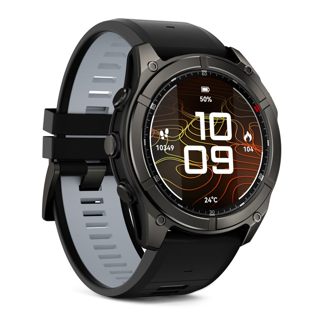 F8 Pro Outdoor Smart Watch 1.43 Inch AMOLED 530mAh 5ATM Waterproof LED Flashlight Health Monitor for Sports