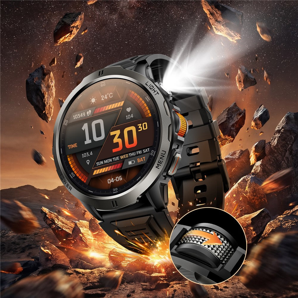 KT92 Smart Watch 1.7 Inch HD Display Bluetooth-compatible Call Encoder LED 1100mAh 3ATM Waterproof Health Monitor