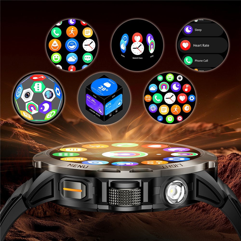KT92 Smart Watch 1.7 Inch HD Display Bluetooth-compatible Call Encoder LED 1100mAh 3ATM Waterproof Health Monitor