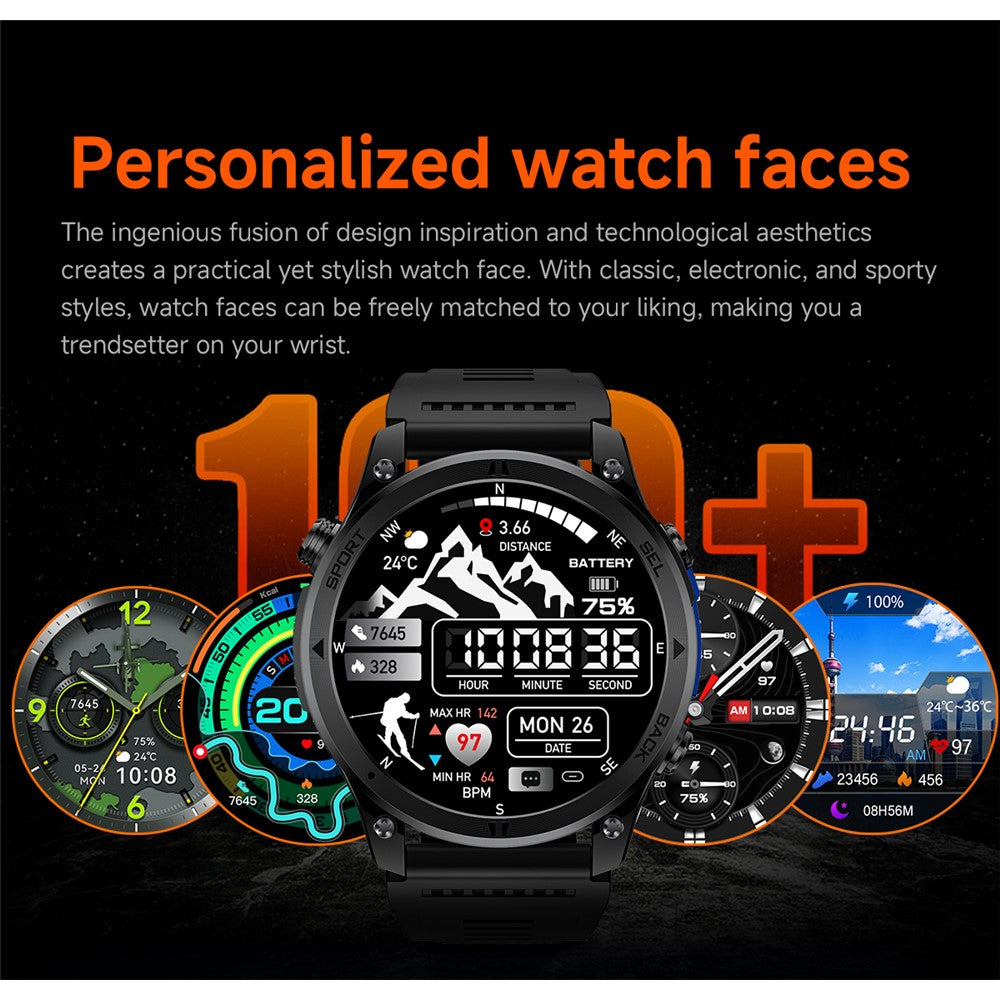 GTH5 1.46 Inch GPS Smart Watch IP68 Waterproof 100+ Sports Modes Bluetooth-compatible Call Wristwatch