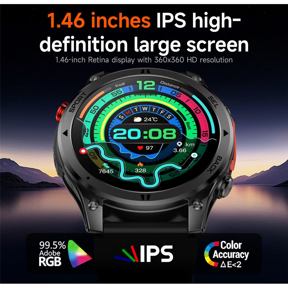 GTH5 1.46 Inch GPS Smart Watch IP68 Waterproof 100+ Sports Modes Bluetooth-compatible Call Wristwatch