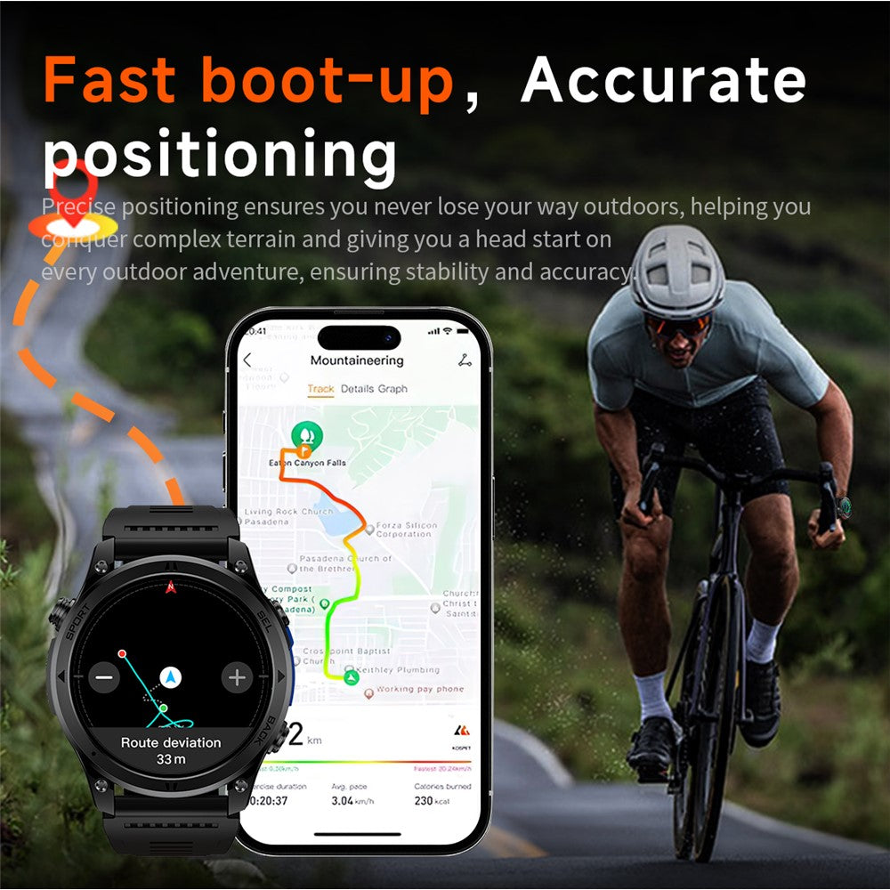 GTH5 1.46 Inch GPS Smart Watch IP68 Waterproof 100+ Sports Modes Bluetooth-compatible Call Wristwatch