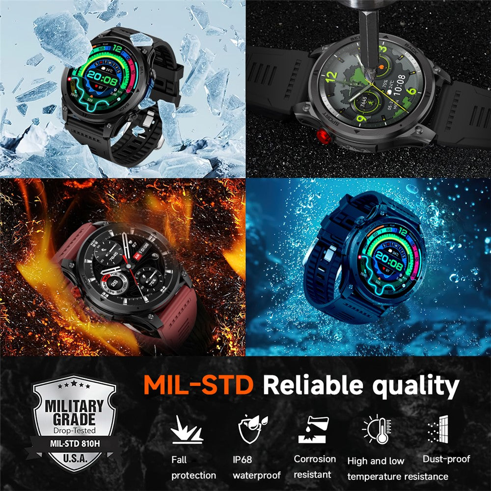 GTH5 1.46 Inch GPS Smart Watch IP68 Waterproof 100+ Sports Modes Bluetooth-compatible Call Wristwatch