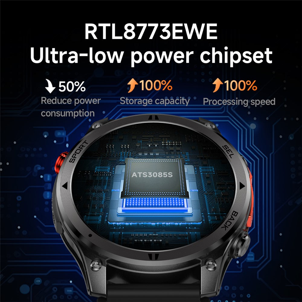 GTH5 1.46 Inch GPS Smart Watch IP68 Waterproof 100+ Sports Modes Bluetooth-compatible Call Wristwatch