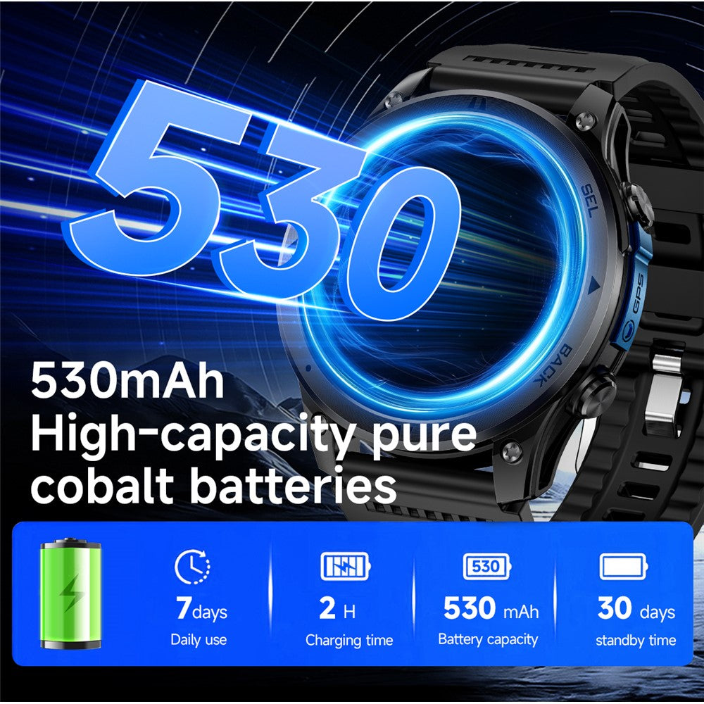 GTH5 1.46 Inch GPS Smart Watch IP68 Waterproof 100+ Sports Modes Bluetooth-compatible Call Wristwatch