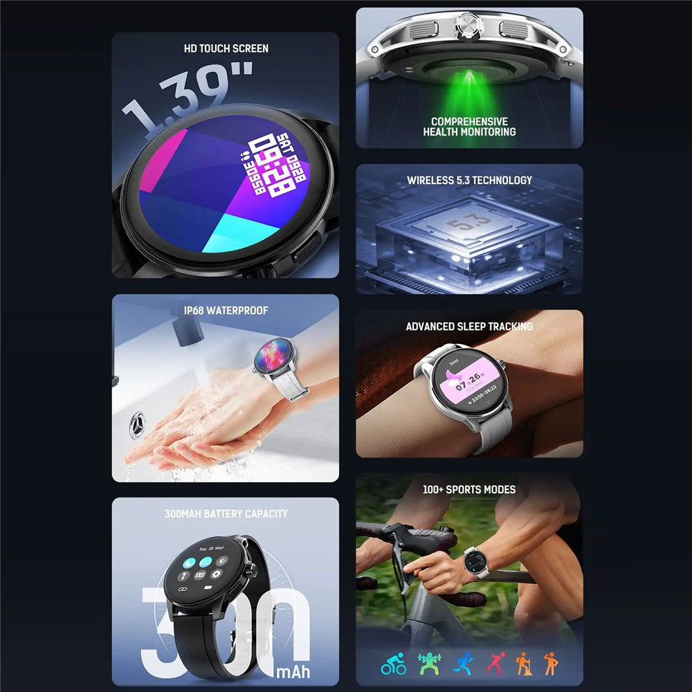 LDNIO SW05 IP68 Waterproof Smart Watch 1.39 Inch HD Screen Heart Rate Blood Oxygen Monitor 100+ Sports Modes