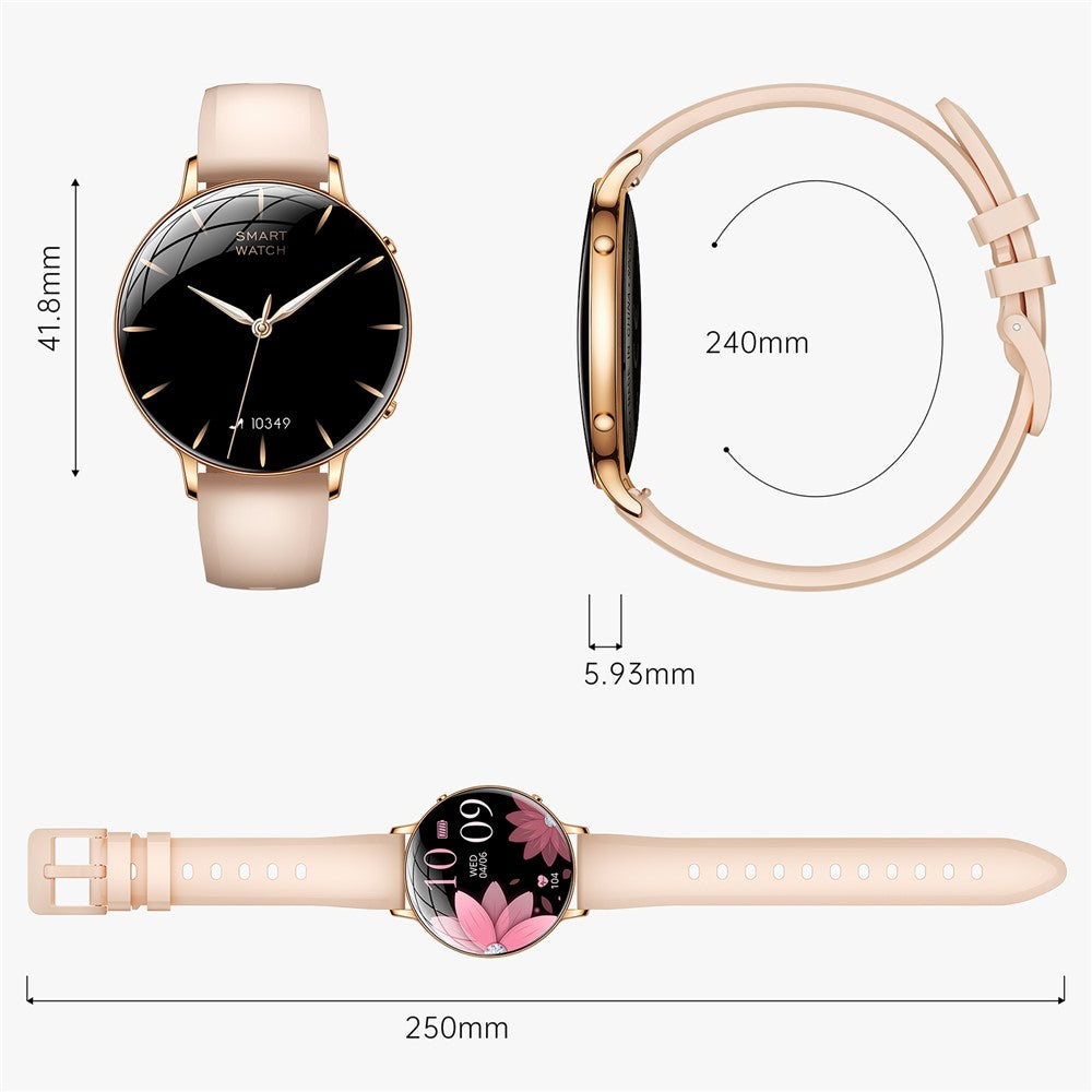 M201 Ultra Thin Women Smart Watch 1.32 Inch AMOLED Screen Heart Rate Monitor IP68 Waterproof for Sports