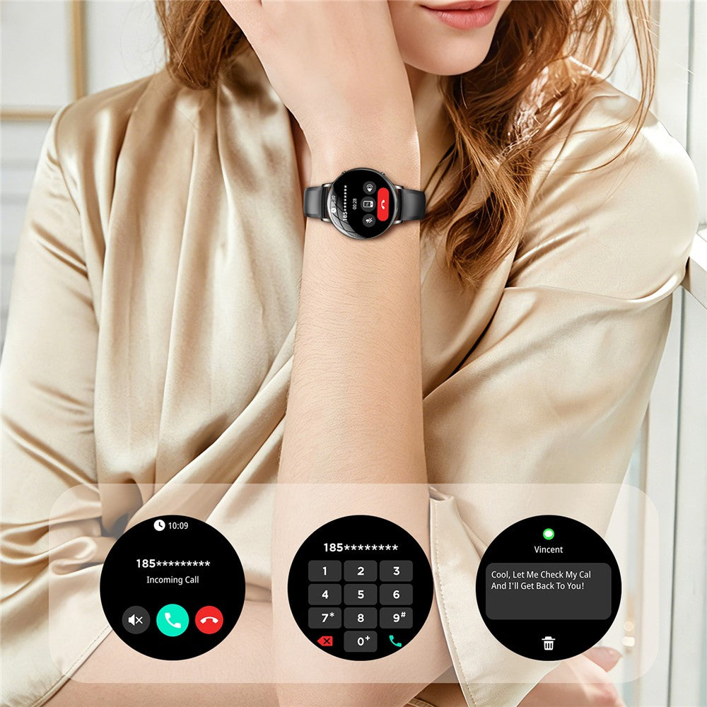 M201 Ultra Thin Women Smart Watch 1.32 Inch AMOLED Screen Heart Rate Monitor IP68 Waterproof for Sports