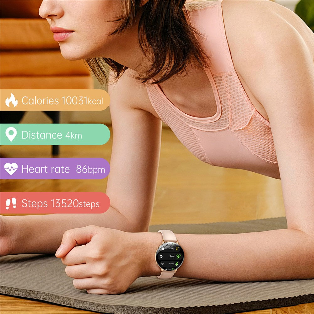 M201 Ultra Thin Women Smart Watch 1.32 Inch AMOLED Screen Heart Rate Monitor IP68 Waterproof for Sports