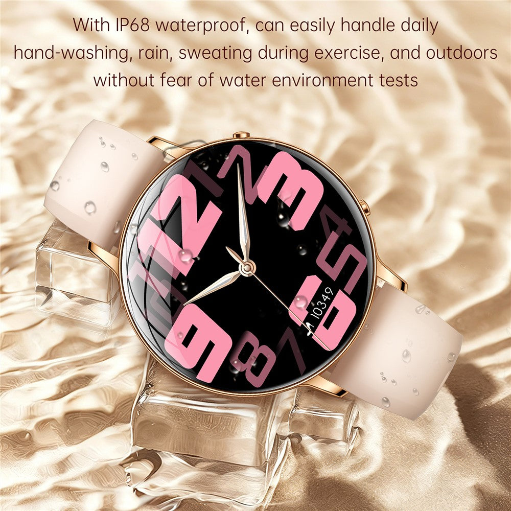M201 Ultra Thin Women Smart Watch 1.32 Inch AMOLED Screen Heart Rate Monitor IP68 Waterproof for Sports
