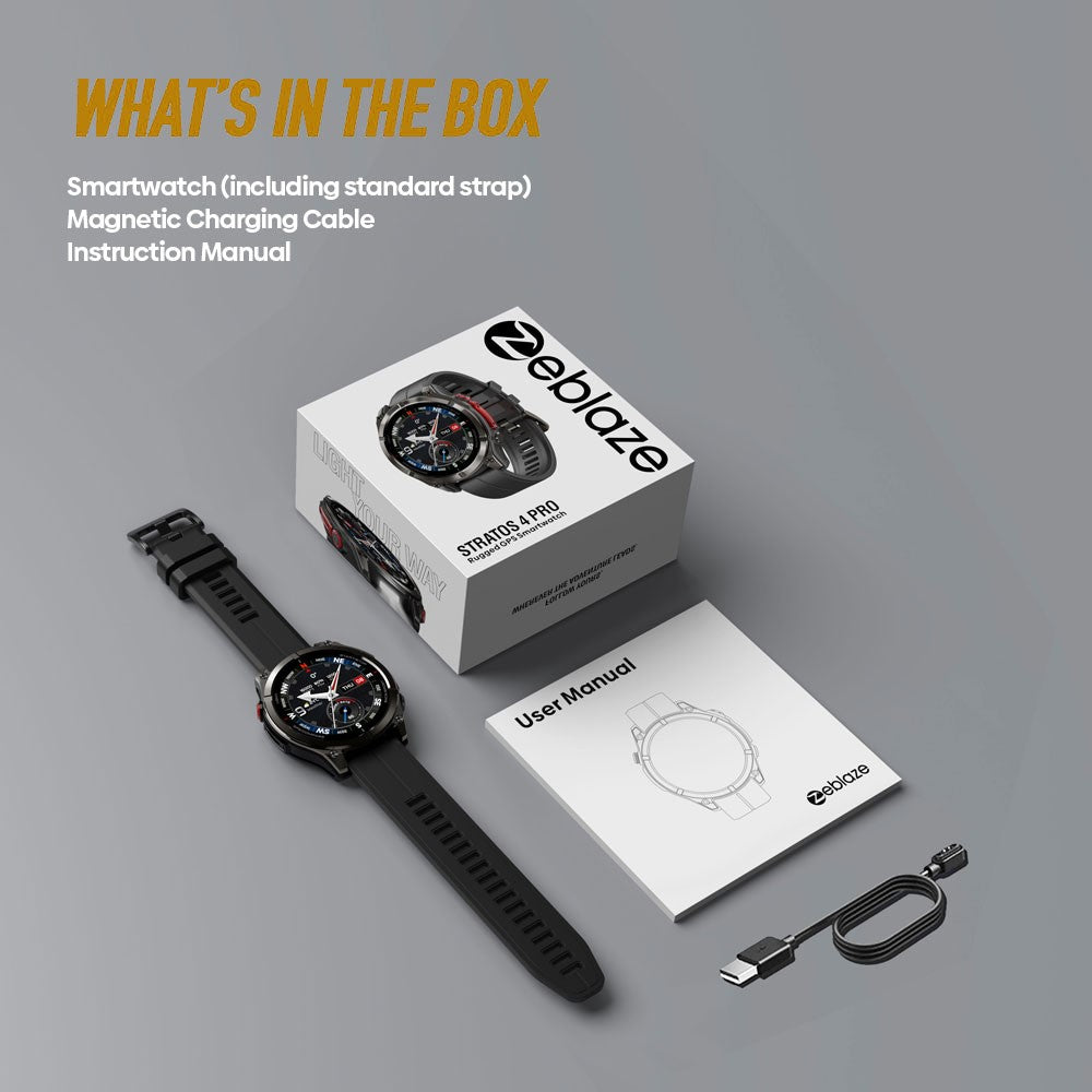 ZEBLAZE Stratos 4 Pro 1.43 inch AMOLED Smartwatch GPS Bluetooth-compatible Calling 5ATM Waterproof
