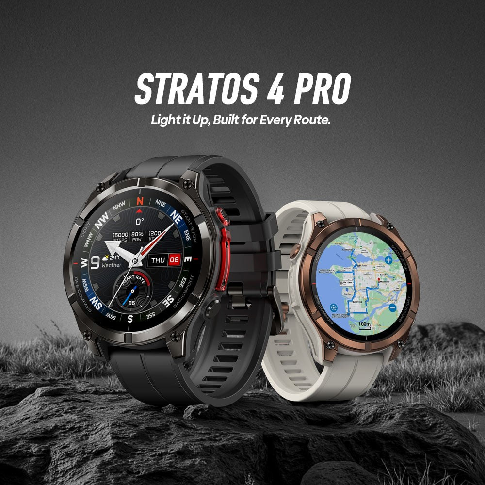 ZEBLAZE Stratos 4 Pro 1.43 inch AMOLED Smartwatch GPS Bluetooth-compatible Calling 5ATM Waterproof