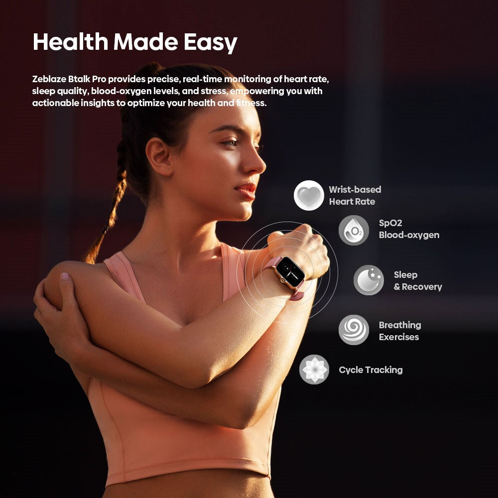 ZEBLAZE Btalk Pro 1.91 inch Smart Watch Bluetooth-compatible Calling Heart Rate SpO2 Fitness Tracker