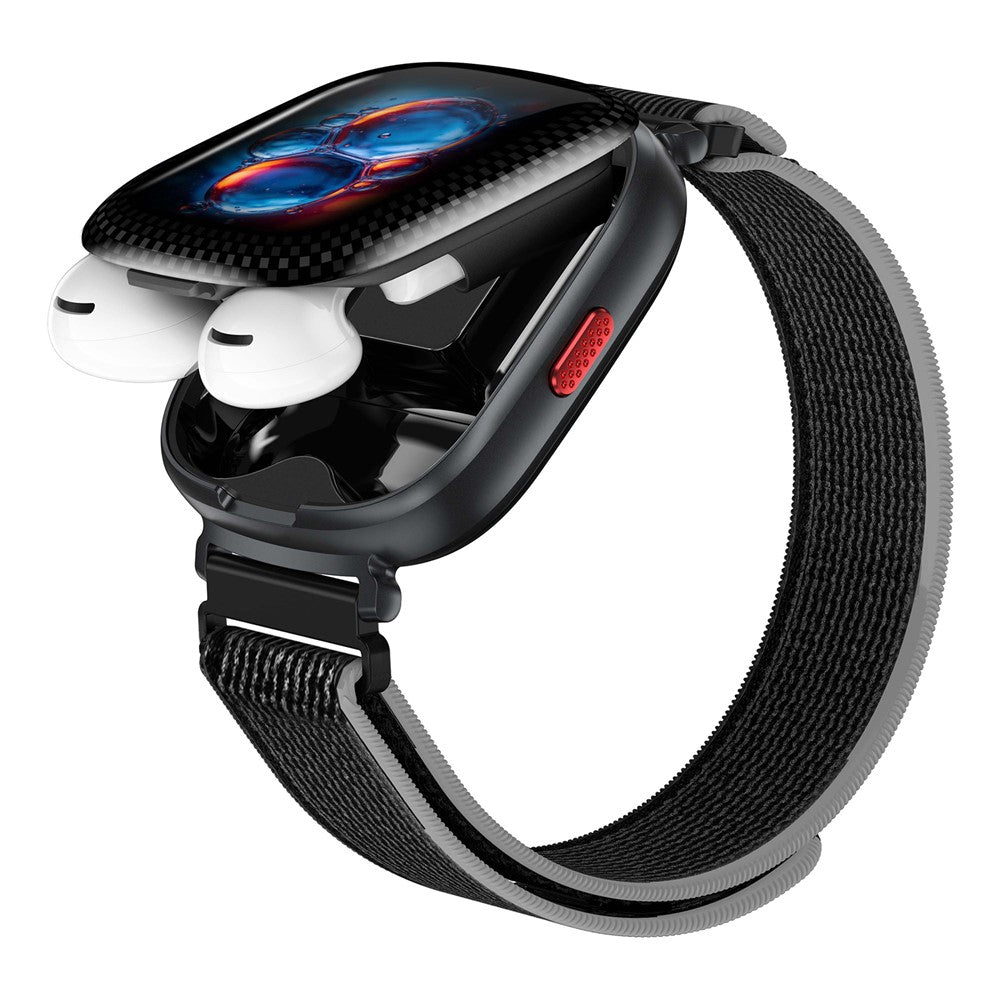 D22 2 in 1 Smart Watch Bluetooth-Compatible Earbuds 1.88 Inch Touch Screen AI Voice Assistant Real-Time Translation, Nylon Strap