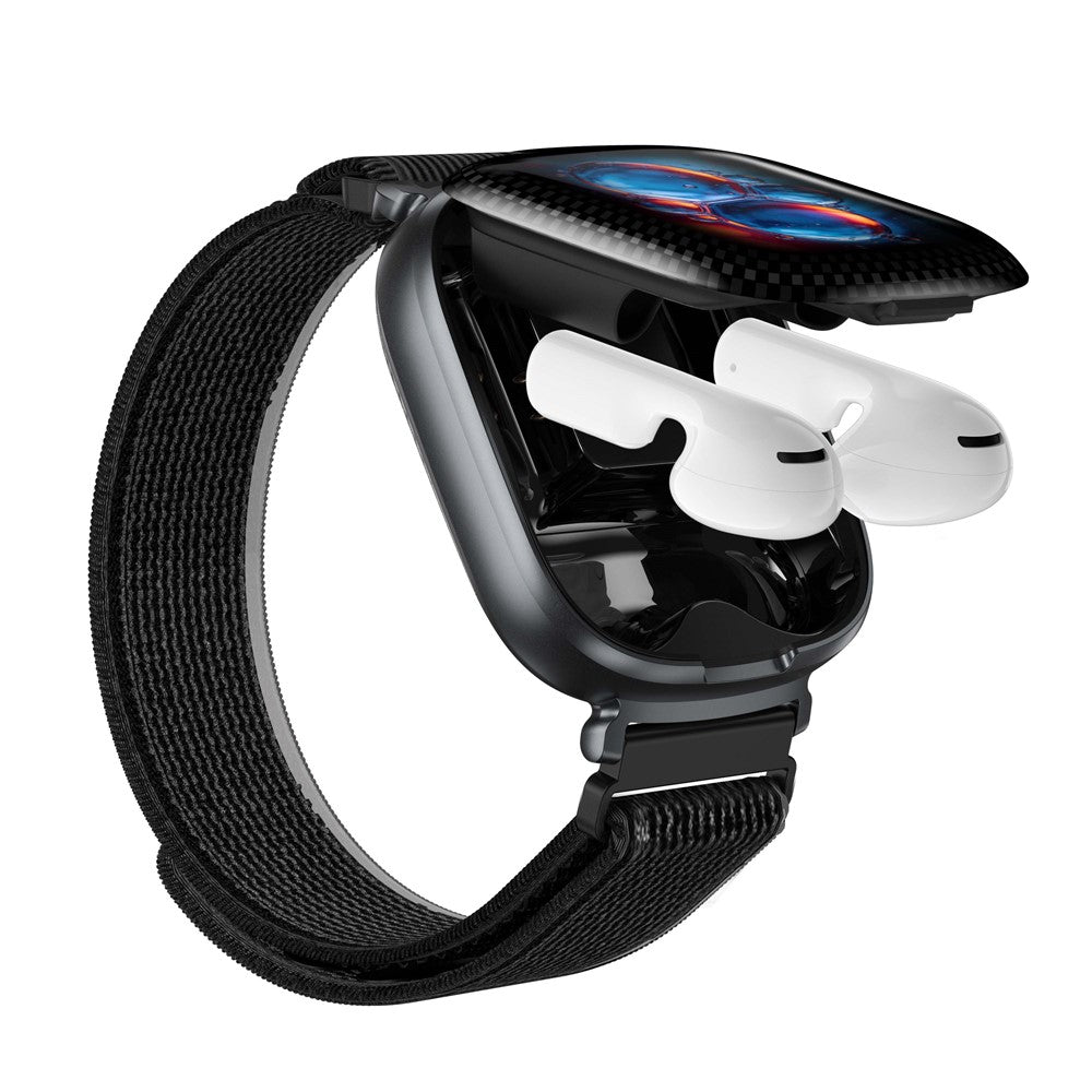 D22 2 in 1 Smart Watch Bluetooth-Compatible Earbuds 1.88 Inch Touch Screen AI Voice Assistant Real-Time Translation, Nylon Strap