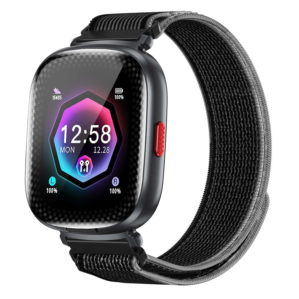 D22 2 in 1 Smart Watch Bluetooth-Compatible Earbuds 1.88 Inch Touch Screen AI Voice Assistant Real-Time Translation, Nylon Strap