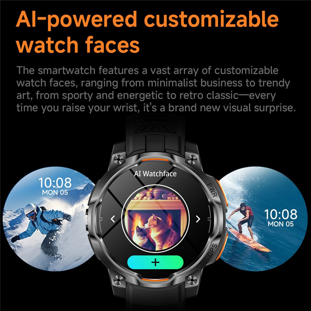 KC108 Smart Outdoor Sports Watch 1.46 inch HD Display GPS Bluetooth-Compatible Calling Heart Rate SpO2 Monitor