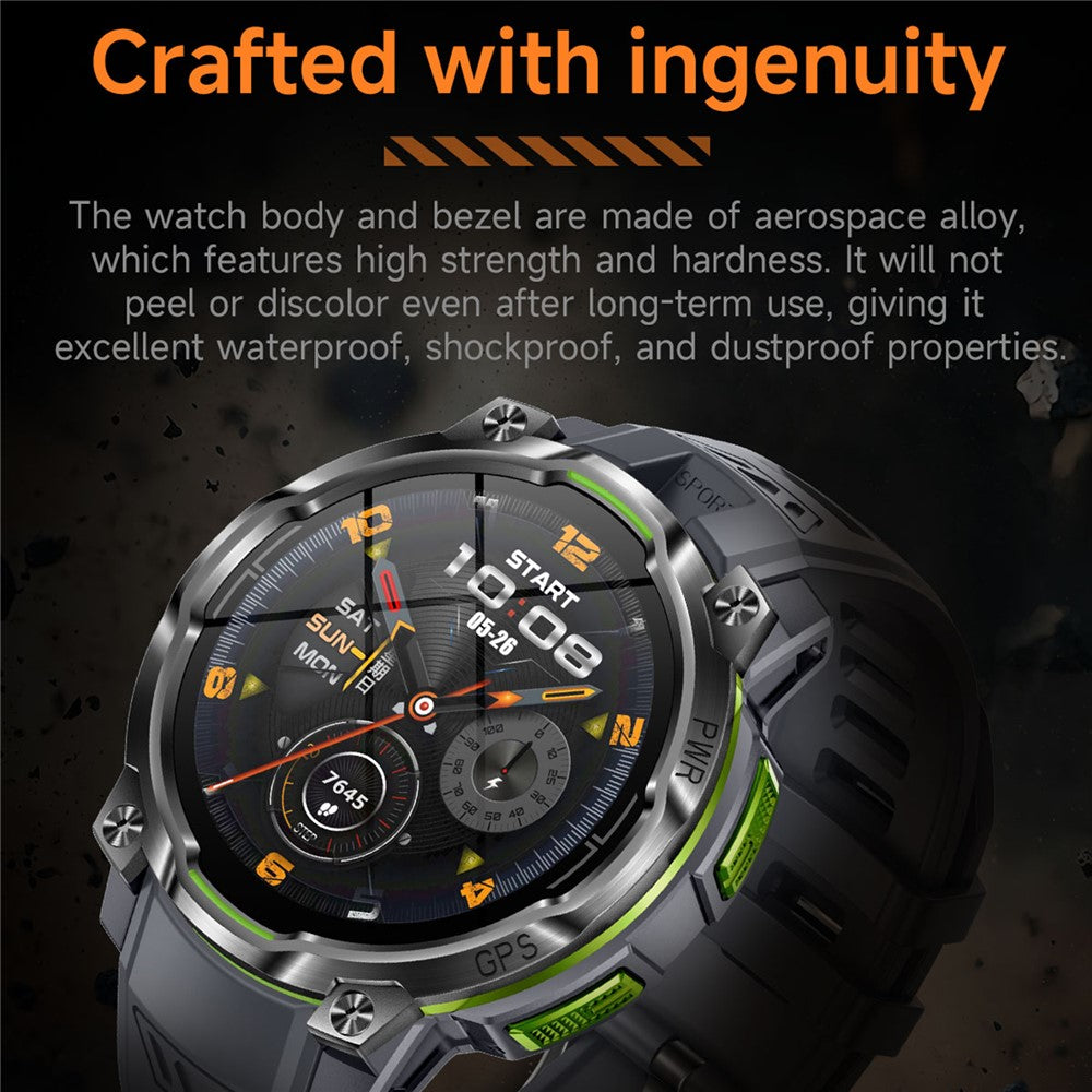 KC108 Smart Outdoor Sports Watch 1.46 inch HD Display GPS Bluetooth-Compatible Calling Heart Rate SpO2 Monitor