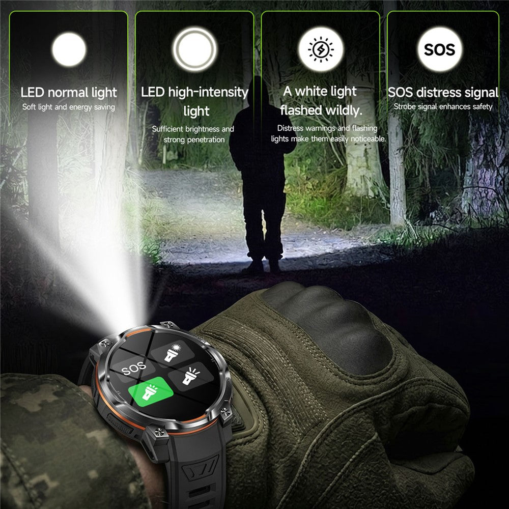 KC108 Smart Outdoor Sports Watch 1.46 inch HD Display GPS Bluetooth-Compatible Calling Heart Rate SpO2 Monitor