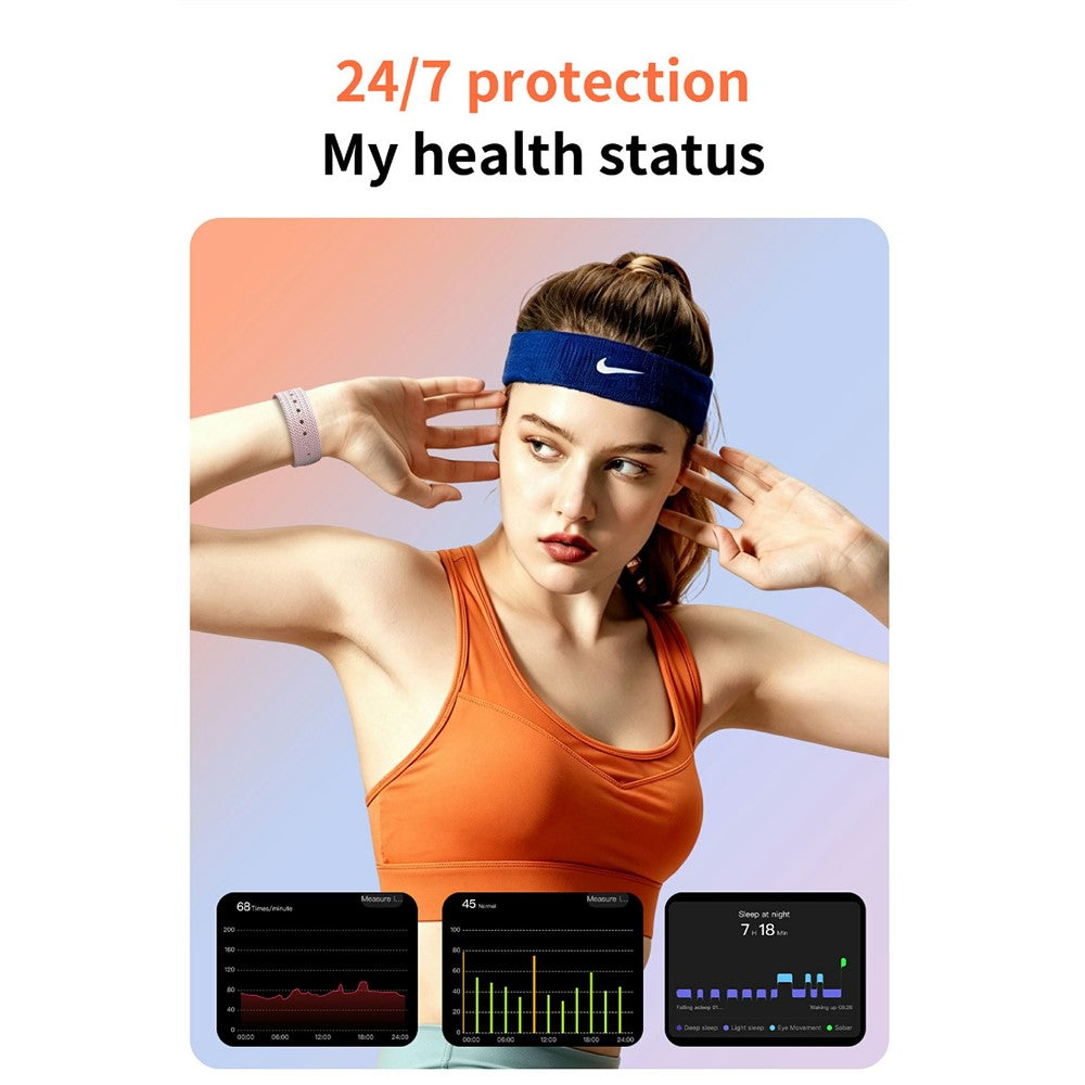 B12 Smart Bracelet Heart Rate Blood Oxygen Sleep Monitor IP68 Waterproof 0.8 Inch LED Display, with Silicone+Canvas Strap