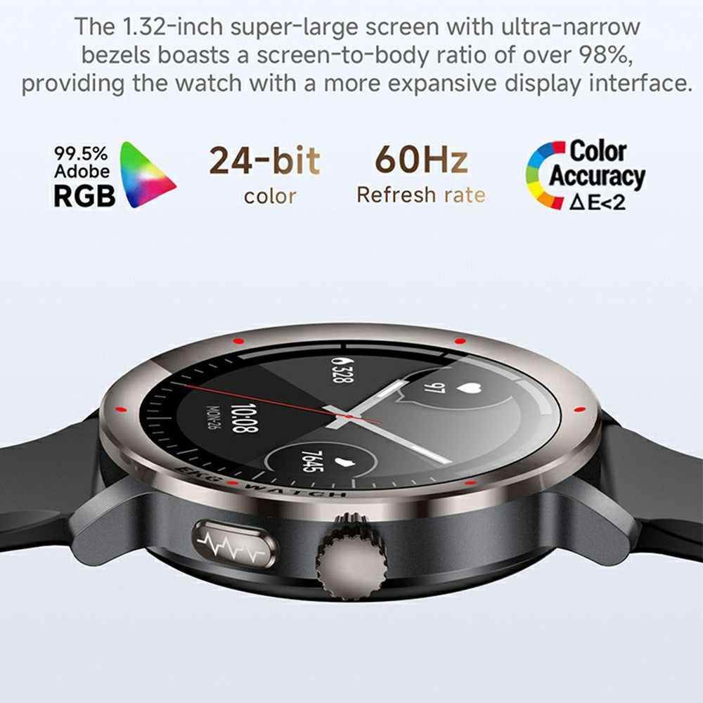 KC102 1.32 Inch AMOLED Smart Watch with Nylon Strap ECG Heart Rate Blood Oxygen Body Temperature Monitor 120+ Sports Modes