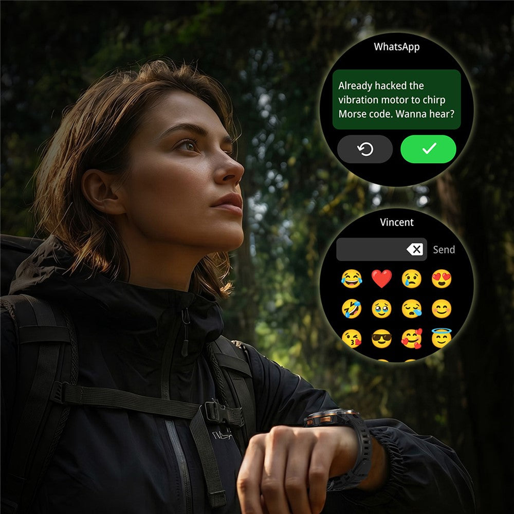 KC108 Smart Watch with 3-Bead Steel Strap 1.46 Inch HD Display GPS Bluetooth-compatible Calling Heart Rate Blood Oxygen Monitor