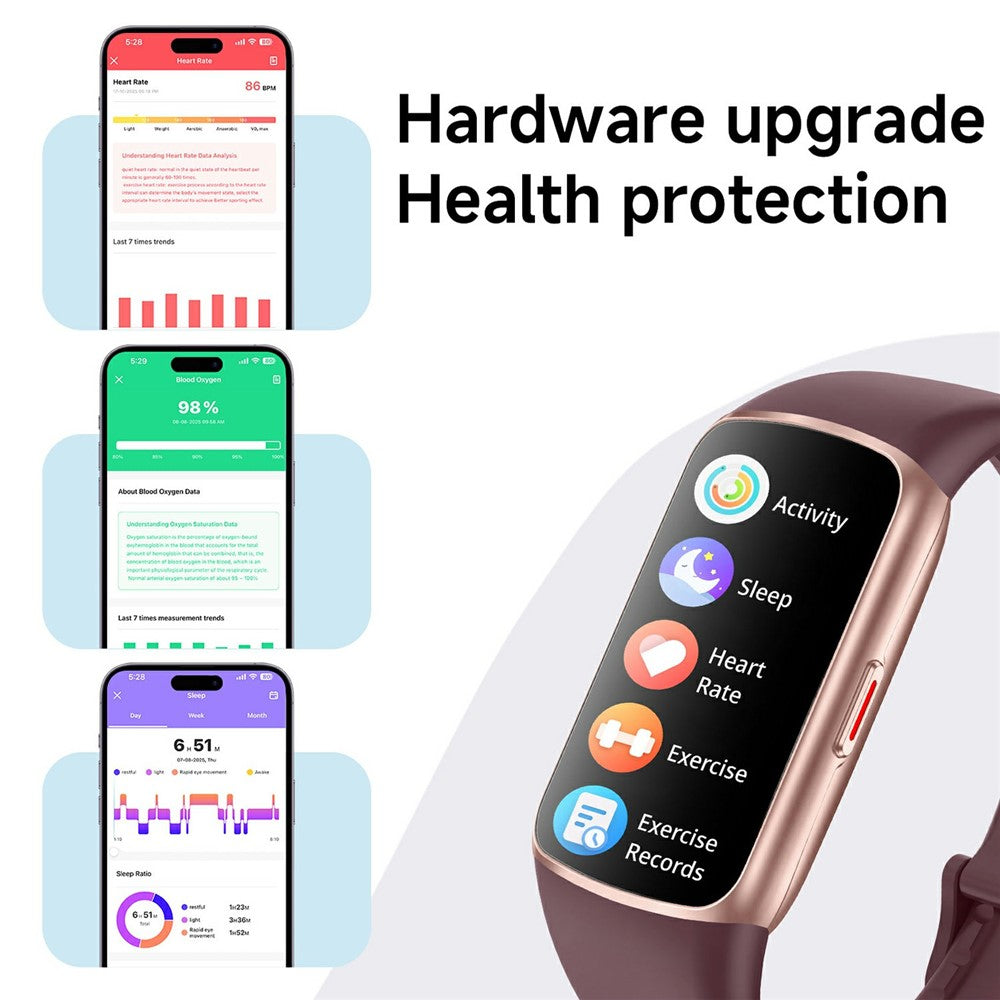 FT55 Smart Watch 1.47 Inch TFT Touchscreen 123 Sports Modes Health Monitoring 3ATM Waterproof