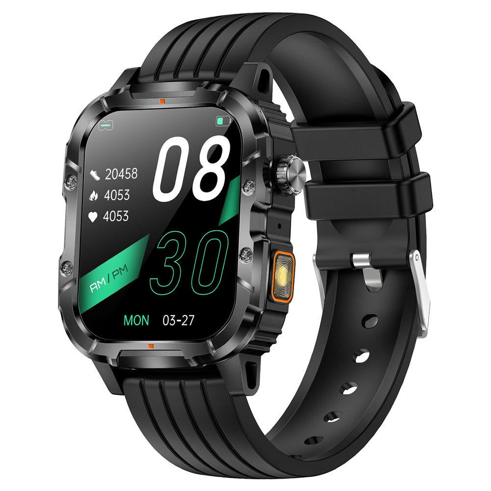 Y8 1.95 inch Smart Watch with 1000mAh Battery IP68 Waterproof LED Flashlight Heart Rate Blood Oxygen Sleep Monitor for Outdoor Sports