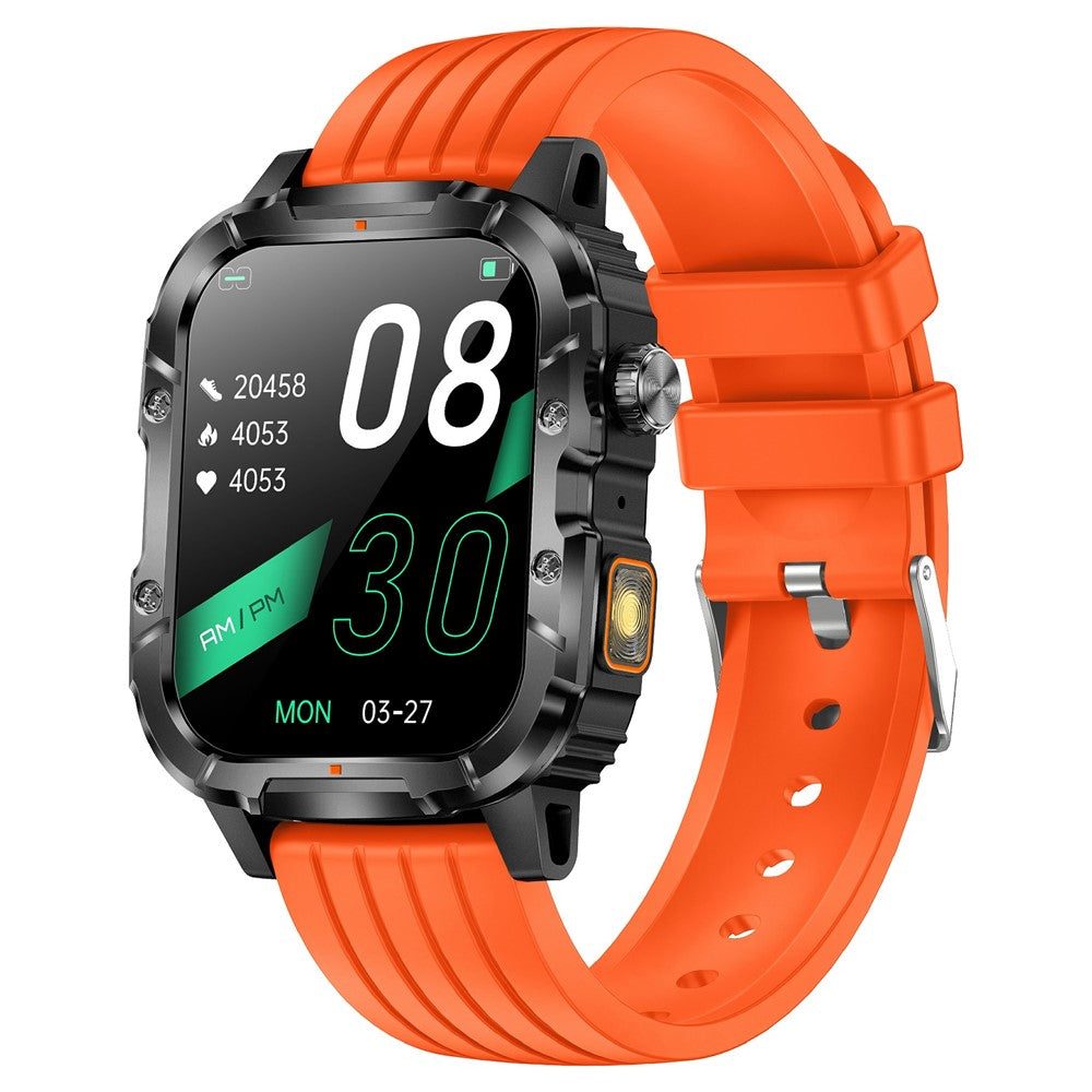 Y8 1.95 inch Smart Watch with 1000mAh Battery IP68 Waterproof LED Flashlight Heart Rate Blood Oxygen Sleep Monitor for Outdoor Sports