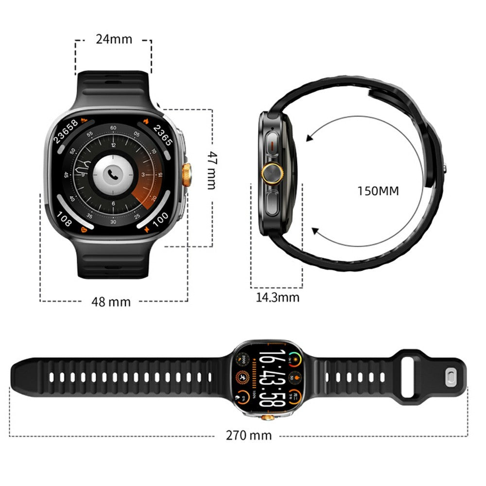 M99 3+32GB Smart Watch 2.16 Inch AMOLED 4G SIM Card NFC GPS IP67 Waterproof Health Monitor