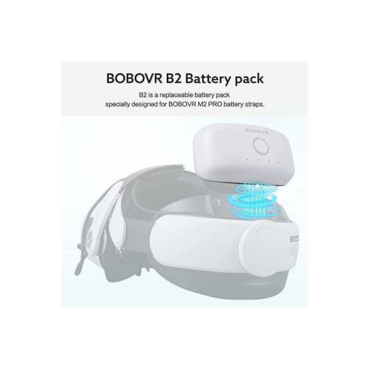BOBOVR B2 Battery Pack 5200mAh External Battery Replacement Part for Quest M2 Pro / M3 Pro VR Headset