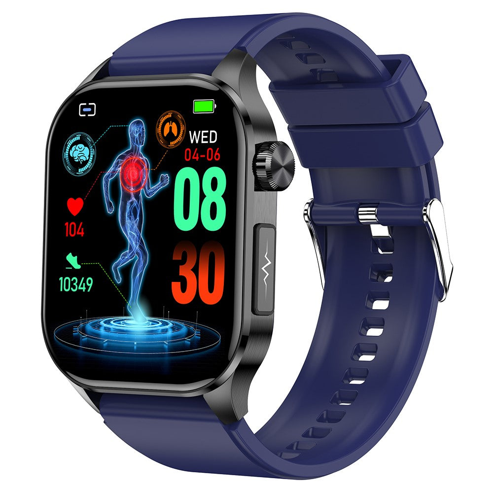 ET580 2,04" AMOLED-skärm EKG-hälsomonitor Smartklocka,