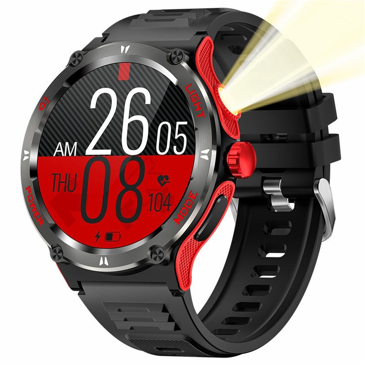 KT76 3ATM Waterproof Health Monitor 1.53-inch Bluetooth-compatible Smart Watch with Flashligh