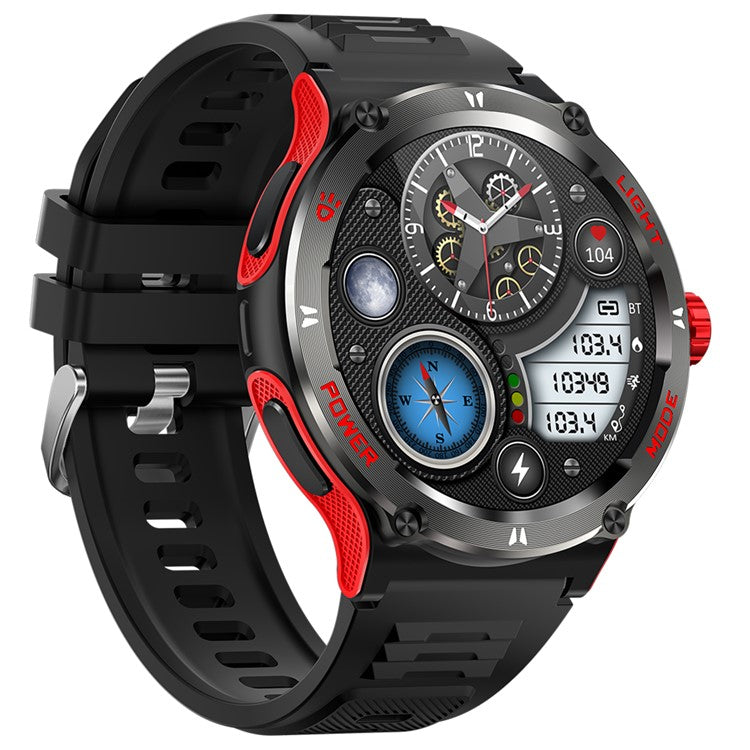 KT76 3ATM Waterproof Health Monitor 1.53-inch Bluetooth-compatible Smart Watch with Flashligh