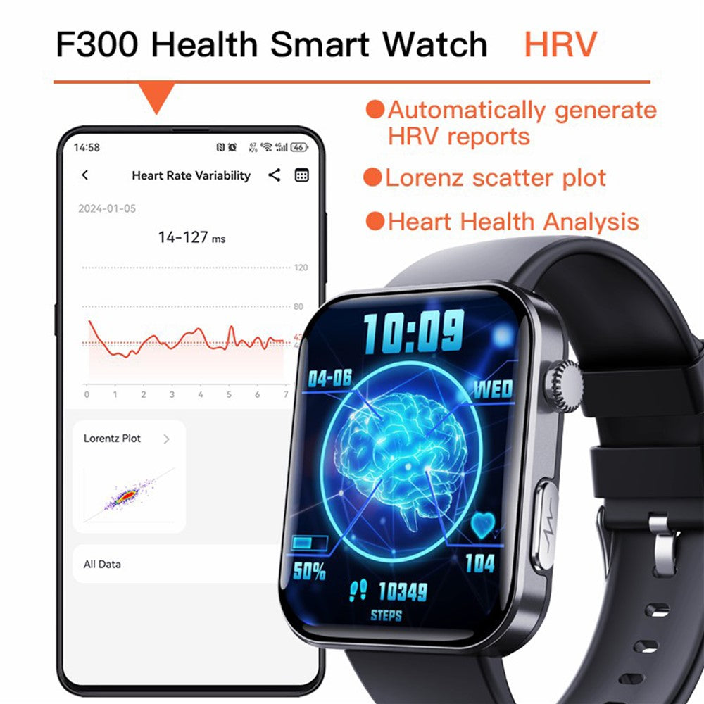 F300 2.10 inch HD Screen Smart Watch Bluetooth-compatible Call Heart Rate Monitor Sport Watch