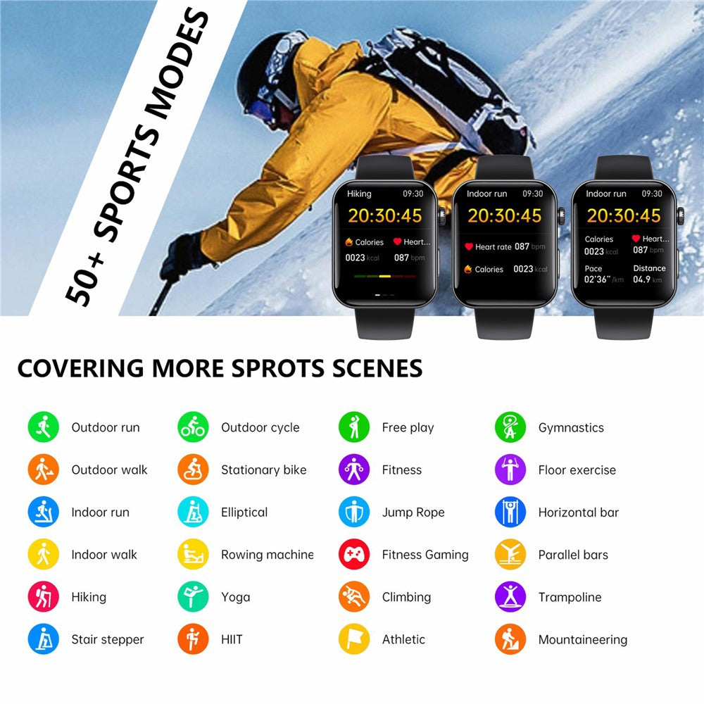 F300 2.10 inch HD Screen Smart Watch Bluetooth-compatible Call Heart Rate Monitor Sport Watch