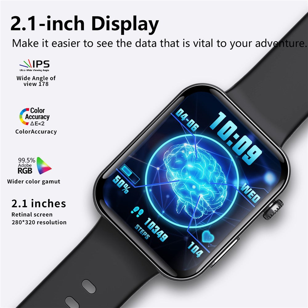 F300 2.10 inch HD Screen Smart Watch Bluetooth-compatible Call Heart Rate Monitor Sport Watch