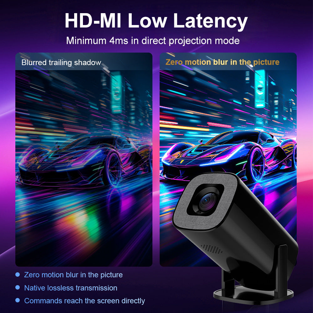V1 Smart Video Projector Android 14 Automatic Keystone Correction WiFi / Bluetooth-compatible Home Theater, 1+8GB