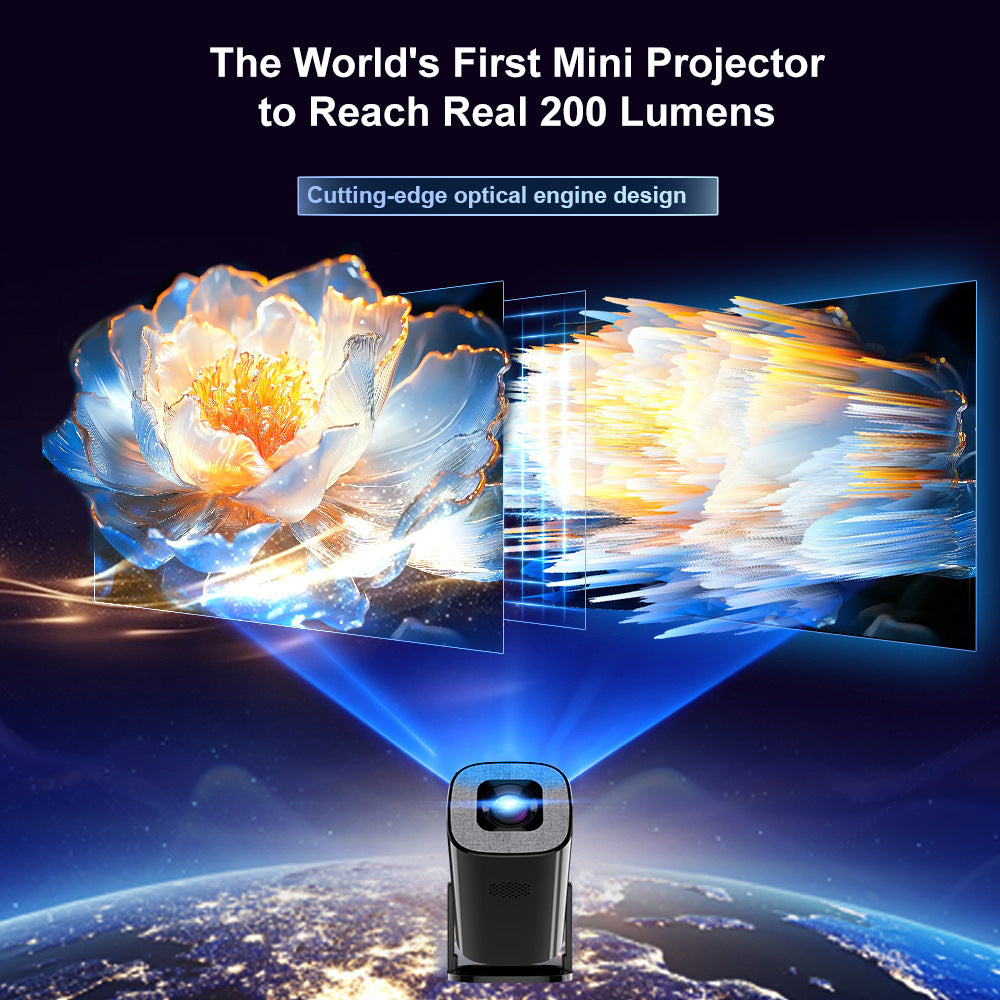V1 Smart Video Projector Android 14 Automatic Keystone Correction WiFi / Bluetooth-compatible Home Theater, 1+8GB