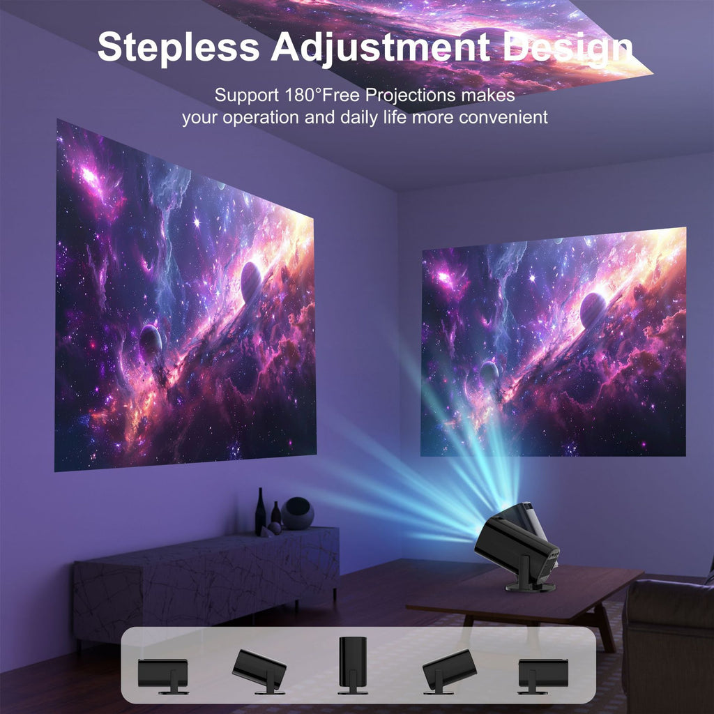 V1 Smart Video Projector Android 14 Automatic Keystone Correction WiFi / Bluetooth-compatible Home Theater, 1+8GB