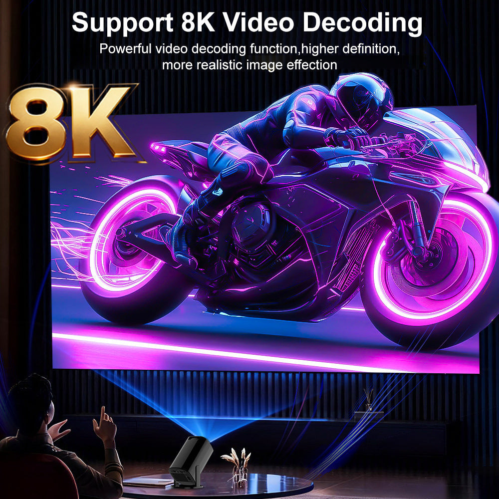 V1 Smart Video Projector Android 14 Automatic Keystone Correction WiFi / Bluetooth-compatible Home Theater, 1+8GB
